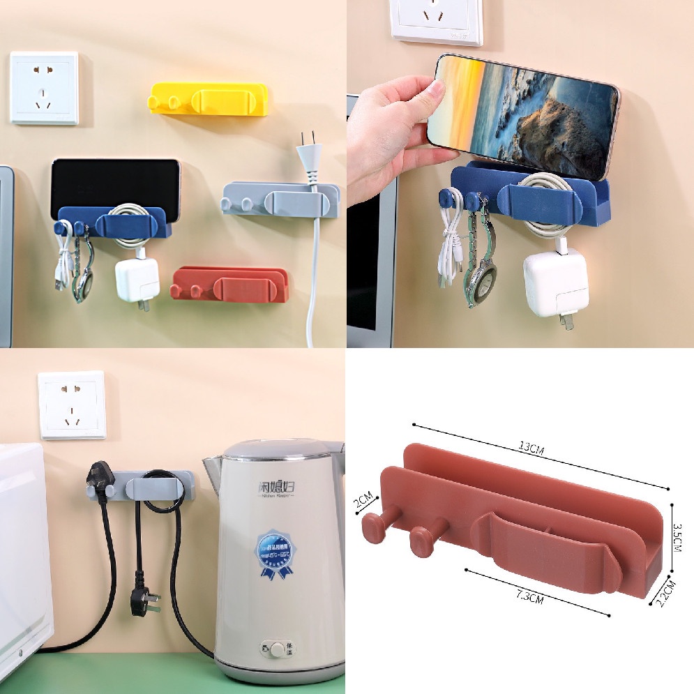 Gía đỡ điện thoại (M4) kèm treo phích cắm, thu gọn cáp đa năng