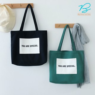 Túi tote vải nữ Hàn Quốc chất bông mịn có khóa kéo