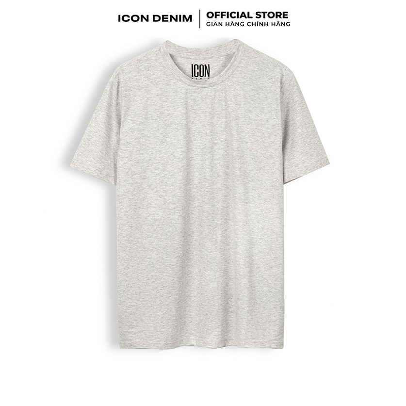 Áo Thun Nam Cổ Tròn ICON DENIM 5 Màu Trơn Basic Phom Suông Unisex - Dòng Vải Mới Cotton Lụa Co Giãn 4 Chiều