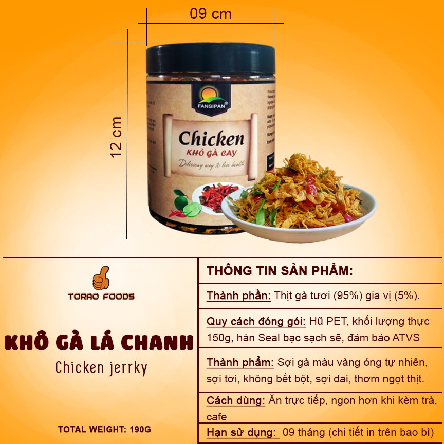 Khô gà lá chanh Fansipan hộp 150g - khô gà lá chanh cay loại 1 | BigBuy360 - bigbuy360.vn