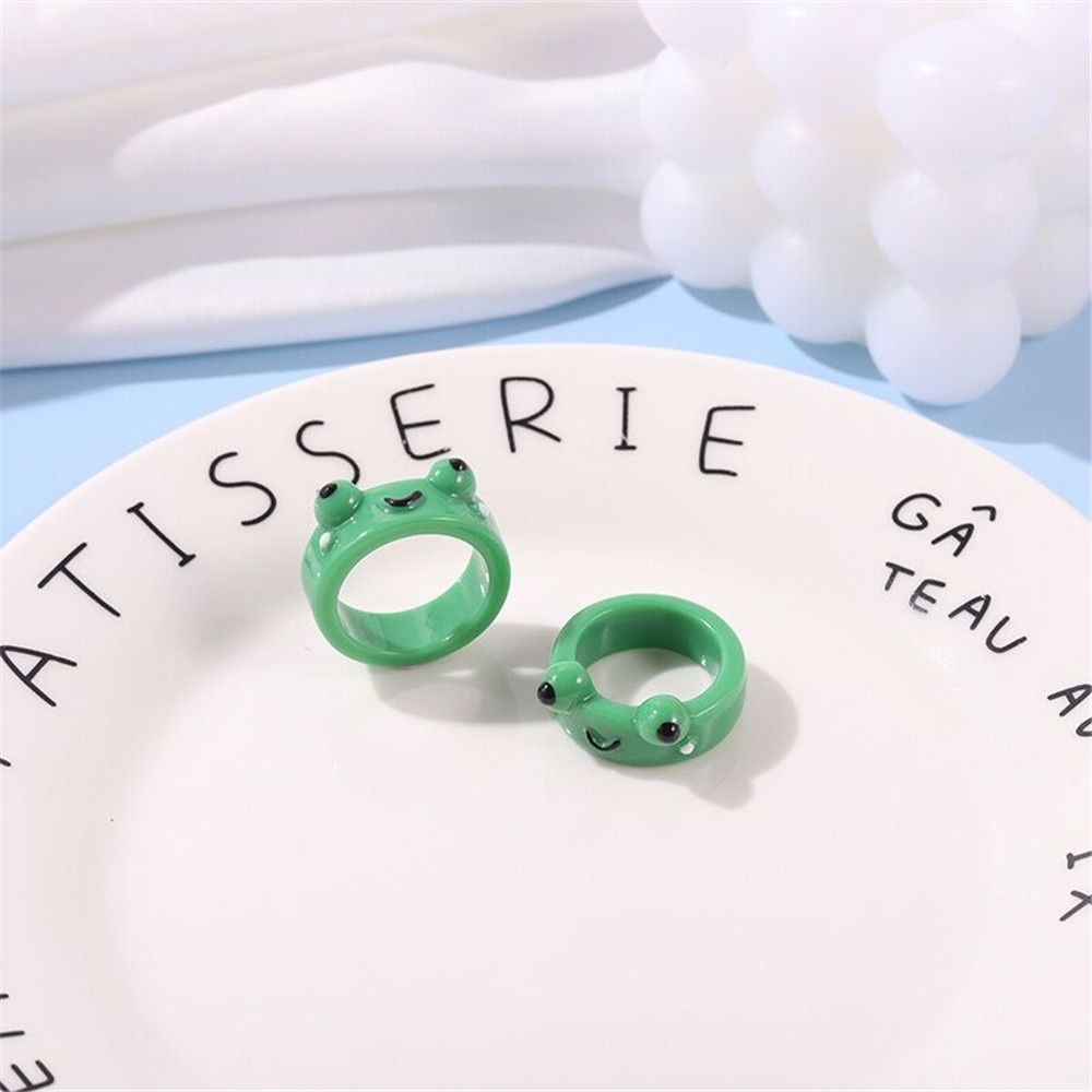 Nhẫn Đeo Tay Kim Loại Hình Chú Ếch Dễ Thương nhẫn ếch