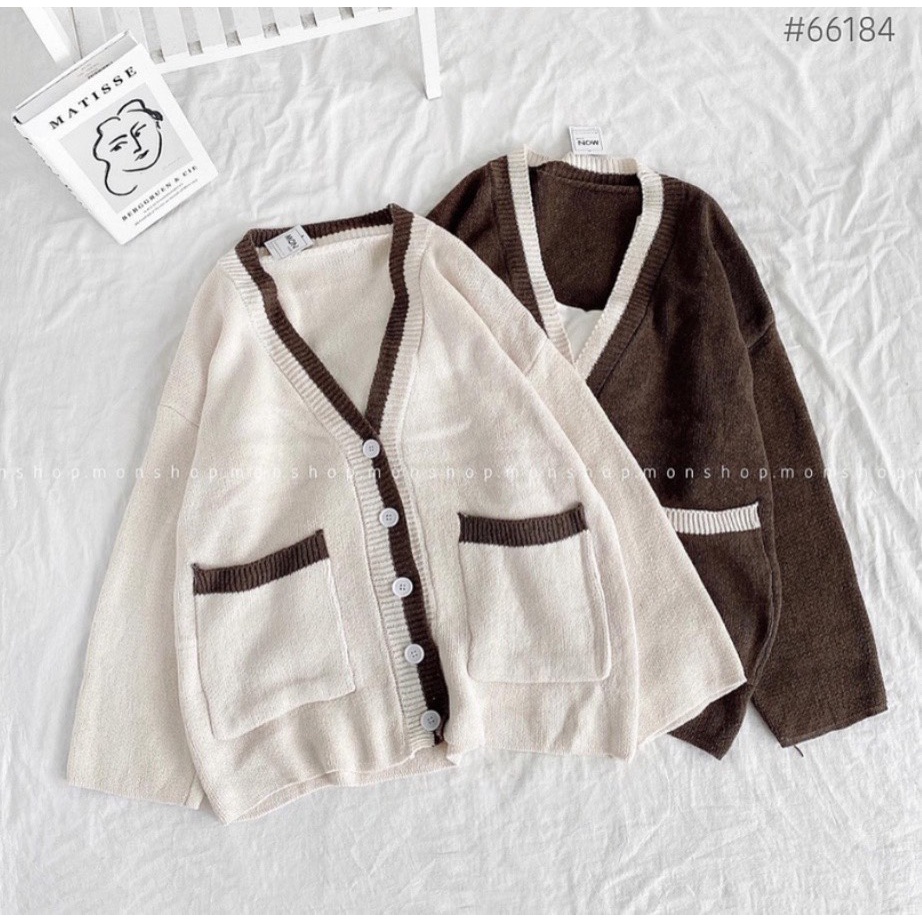 Áo Khoác Cardigan Dáng Rộng Tay Dài Loại Dệt Kim Cổ Chữ V Thời Trang Cho Nữ mã Cadiganvien905_5K4 RETROSTYLE