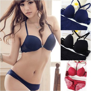 Set áo lót nâng ngực 3 / 4 Cup & quần lót nữ màu trắng