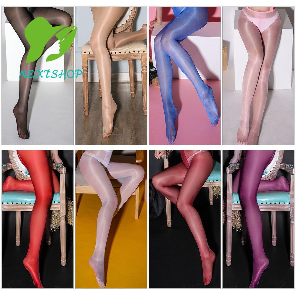 Quần tất dài không đường may bó sát bóng dầu nóng bỏng nhiều màu sắc gợi cảm cho nữ