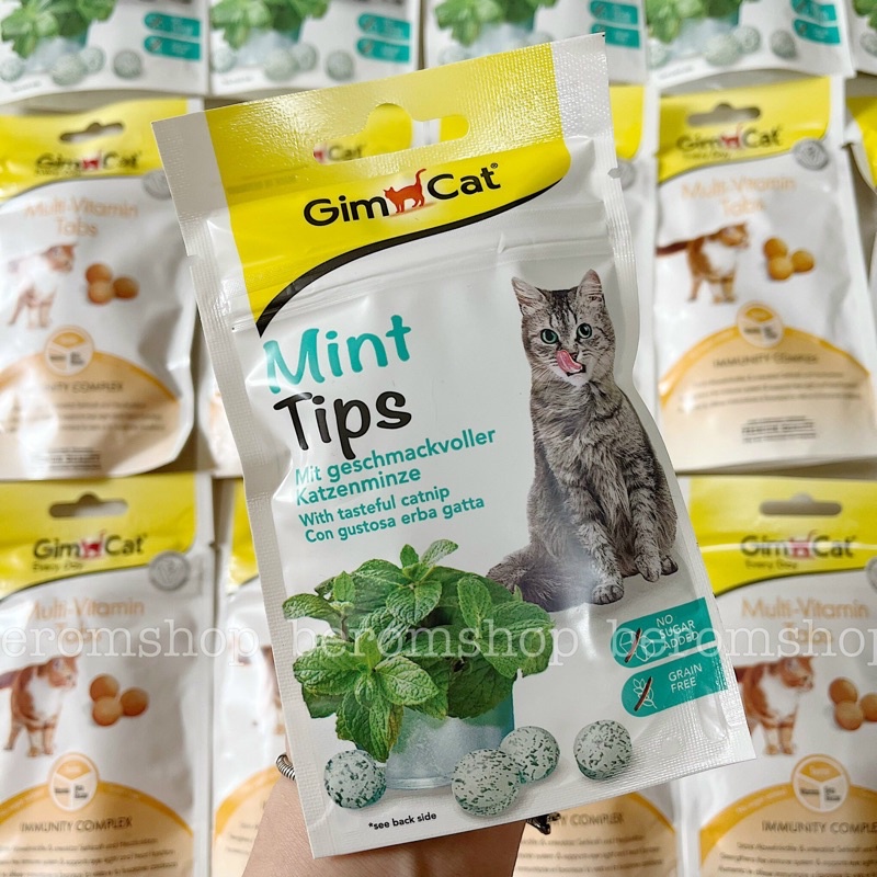 VIÊN GIMCAT MINTTIPS CỎ BẠC HÀ CHO MÈO 40G NHẬP ĐỨC GIÁ CỰC RẺ