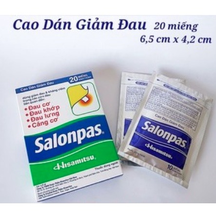 Miếng dán giảm đau SALONPAS dùng ỏ vai lưng cơ khớp bầm tím bong gân LAHUTU