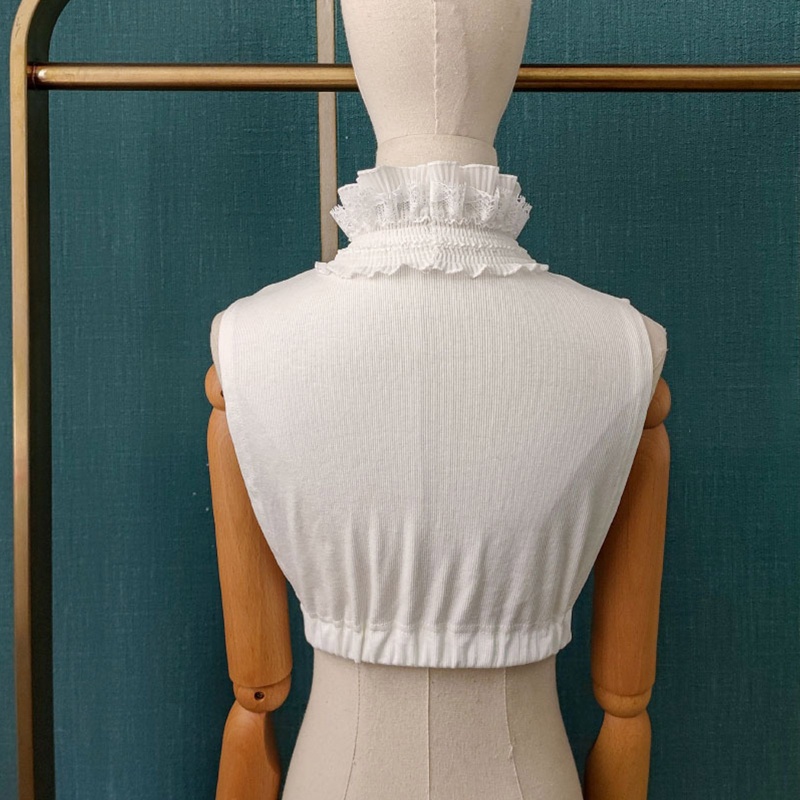 Han Áo Sweater Giả Hai Lớp Nhún Bèo Ấm Áp Sáng Tạo Ngọt Ngào Cho Nữ Acc