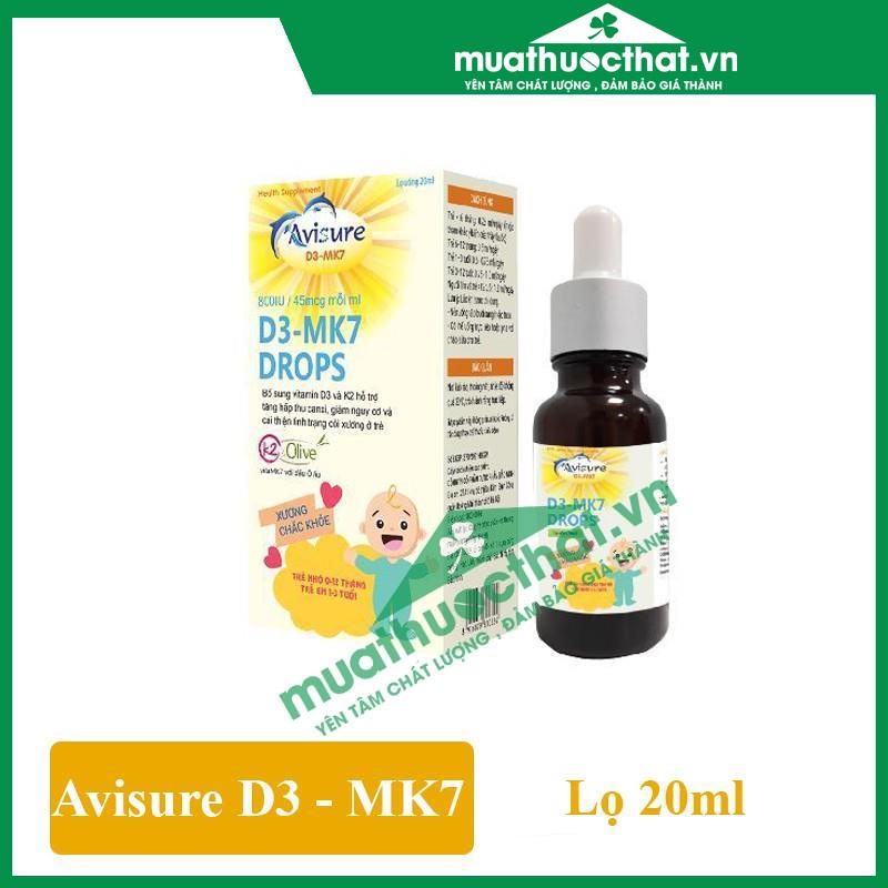 Avisure D3 - MK7 Drops - bổ sung vitamin D3 và K2 giúp bé cao lớn vượt trội