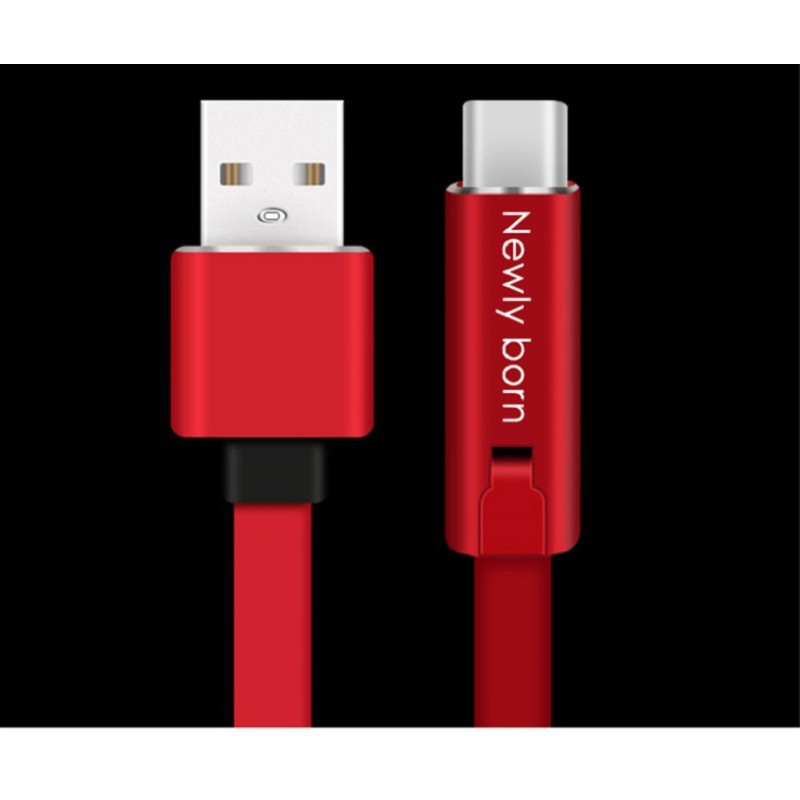 Cáp sạc chống cắt bất tử chống đứt Newly Born dây 1,5m có 3 đầu micro usb ,USB - Type C ,Lightning.