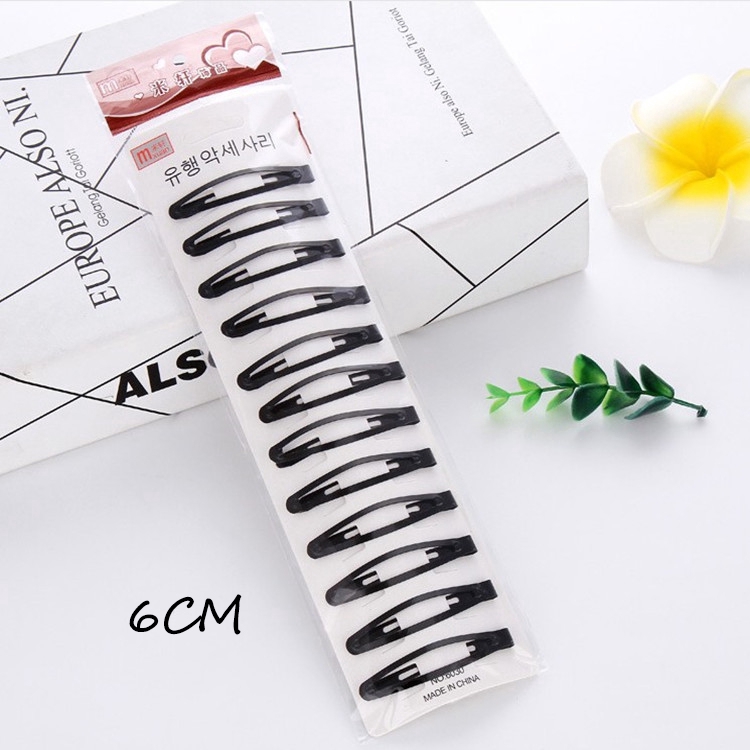 Bộ 12 cây kẹp tóc màu trơn xinh xắn cho bạn nữ