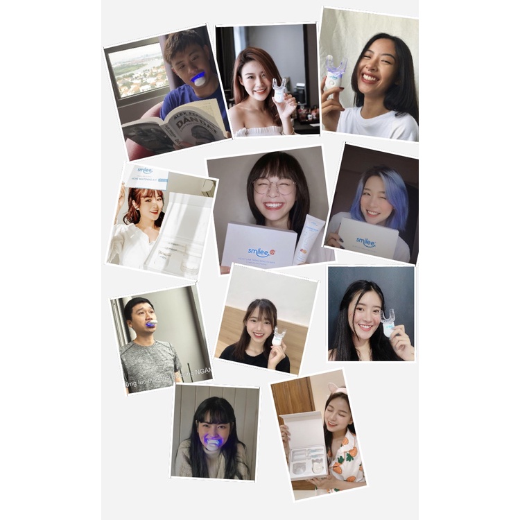 Bộ Kít Tẩy Trắng Răng Smilee Làm Trắng Răng Tại Nhà Bằng Máy Tra Gel Smilee Sau 7 NGày Giá Sĩ