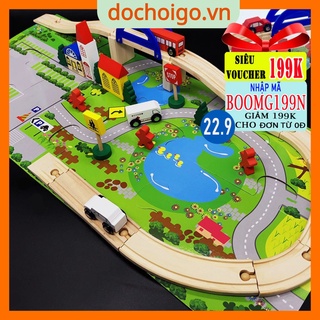 Đồ chơi lắp ghép mô hình giao thông thành phố cỡ lớn bằng gỗ an toàn cho bé dochoigo.vn