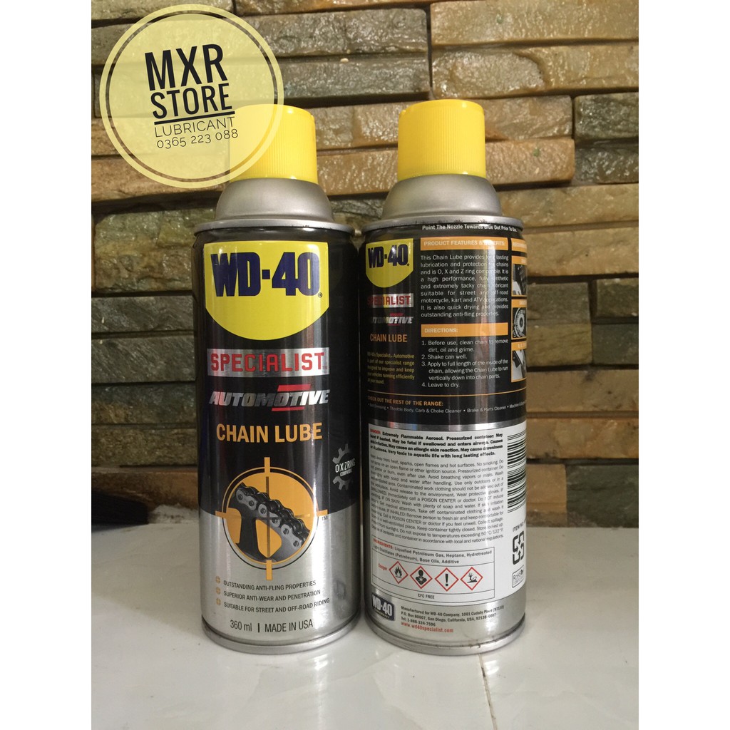 Chai Xịt Dưỡng Sên/Xích WD-40 Chain Lube USA 360ml