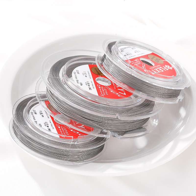 Cuộn Dây Thép Mềm Dẻo Mạ Vàng Đính Hạt Ngọc Trai Phong Cách Nhật Bản Dài 1m Dùng Làm Trang Sức diy