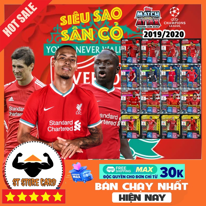 [Bộ 16 hình in] Thẻ cầu thủ LIVERPOOL 2019/20 size Poca MATCH ATTAX  - thẻ in theo yêu cầu custom ST