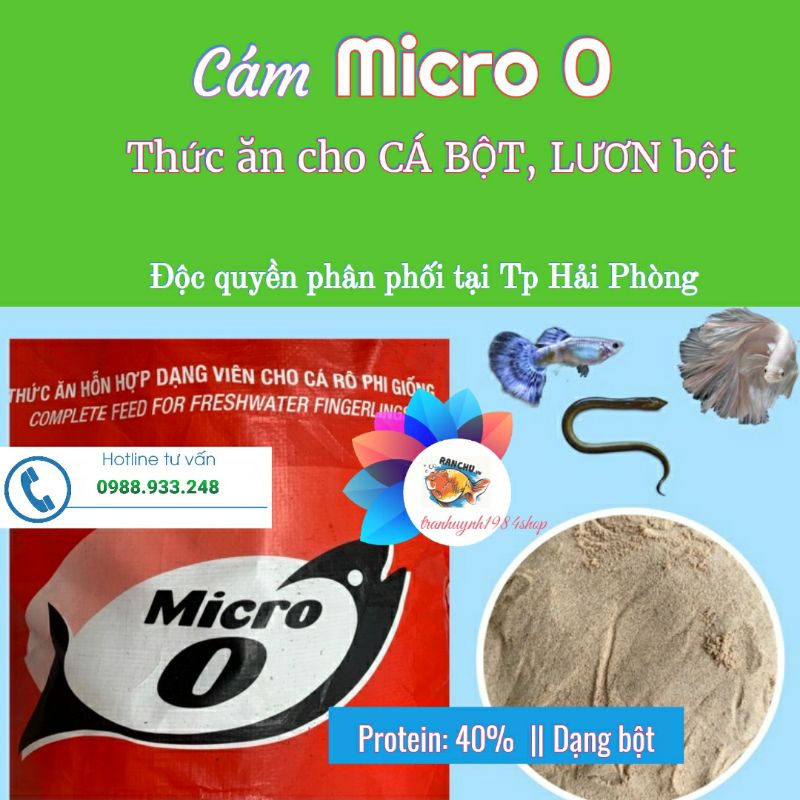 Cám MICRO 0 cho Cá Vàng, Guppy, Betta, Lươn|| Túi 1Kg