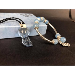 Vòng tay hồ ly phong thủy xanh