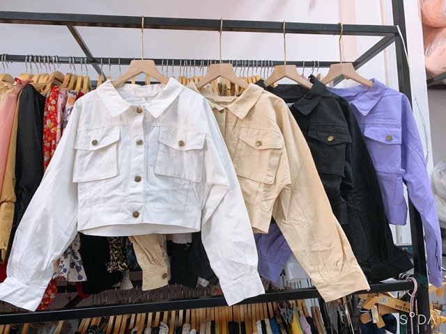 Áo khoác kaki túi hộp dáng lửng | BigBuy360 - bigbuy360.vn