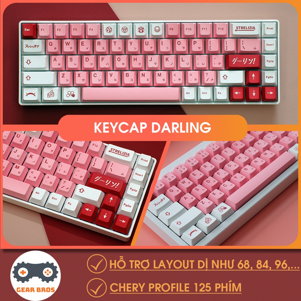 Keycap Cho Bàn Phím Darling Cherry Profile 125 Phím | Gearbros