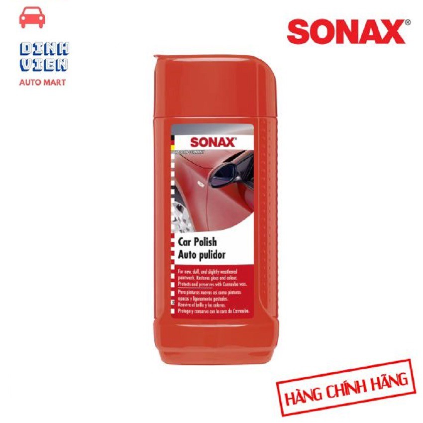 Kem Đánh Bóng Sơn Xe Mờ Xước SONAX Car Polish 300100 .Làm bóng loáng sơn bị mờ, làm sạch, bóng và bảo vệ bề mặt sơn.