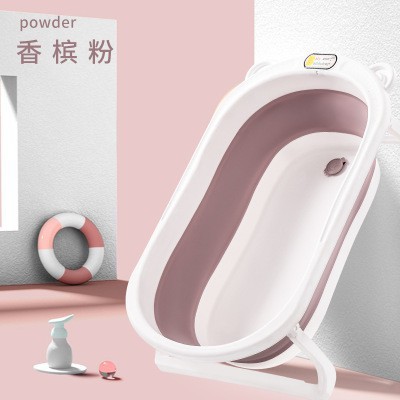 Chậu tắm gấp gọn cho bé, Thau tắm bé sơ sinh kèm phao