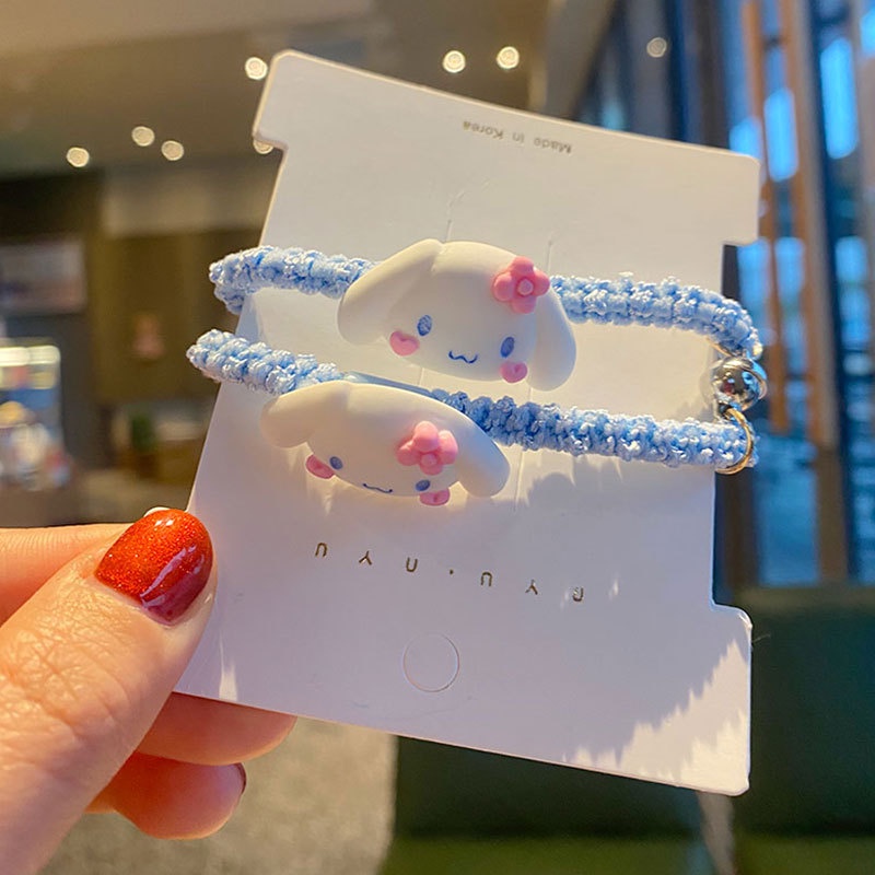 Bộ 2 Dây Buộc Tóc Cao Su Có Nam Châm Hình Gấu / Thỏ Dễ Thương Cho Bé Gái