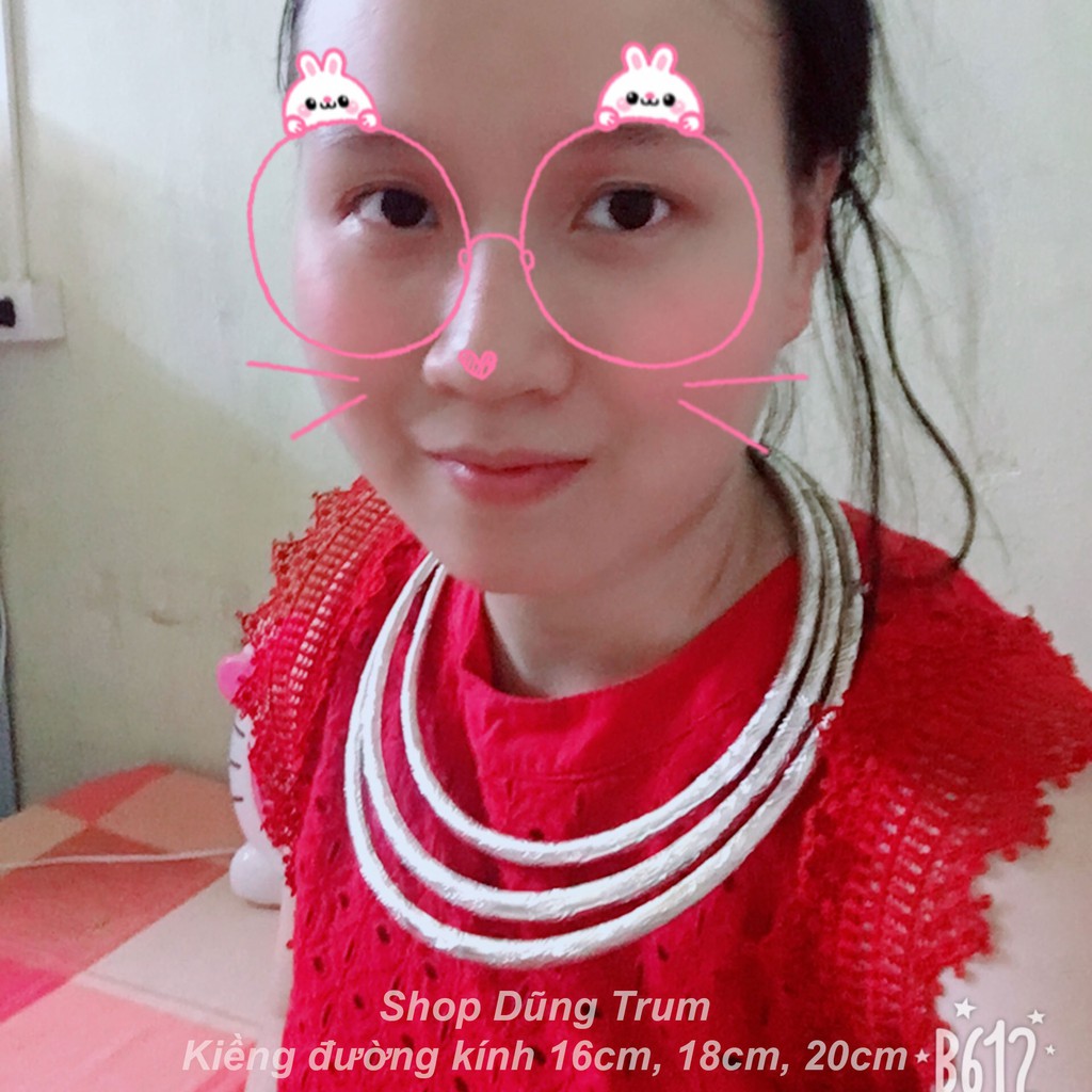 Kiềng bạc tròn chụp ảnh áo dài, vòng kiềng cổ dân tộc biểu diễn