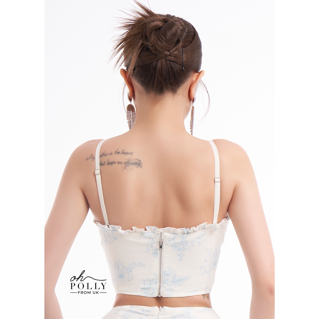 Oh Polly - Áo croptop corset sang chảnh, 2 dây cúp ngực sexy