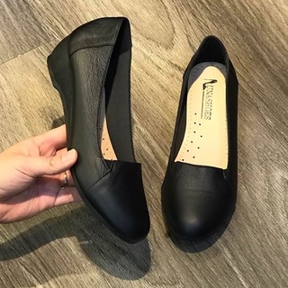 Giày đế xuồng nữ, giày xuồng nữ Lunashoes (24808) mũi tròn da thật cao cấp dễ đi kiểu Hàn quốc nhiều màu