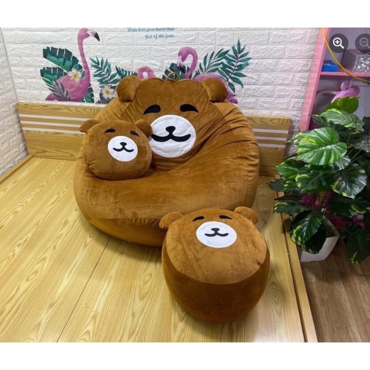 Combo bộ 3 ghế lười gấu Bear vừa trang trí nhà vừa giúp bé thêm yêu đọc sách hơn