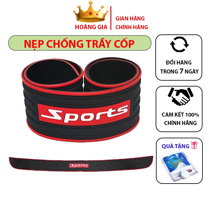 Nẹp Cao Su Chống Trầy Xước Cốp Sau Xe Hơi Ô Tô - Mẫu Sports Cá Tính Dùng Được Cho Tất Cả Các Xe