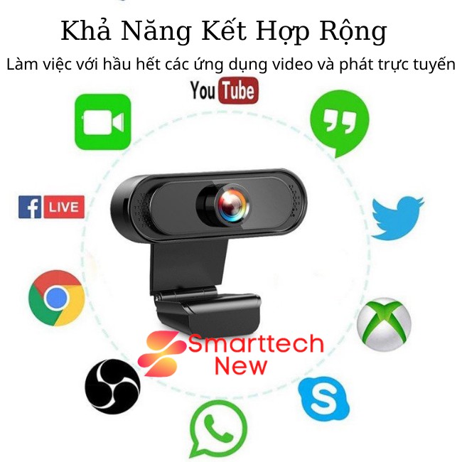 Webcam Máy Tính Laptop Có Mic Full HD 1080 Dùng Cho Máy Tính Gaming Học Online