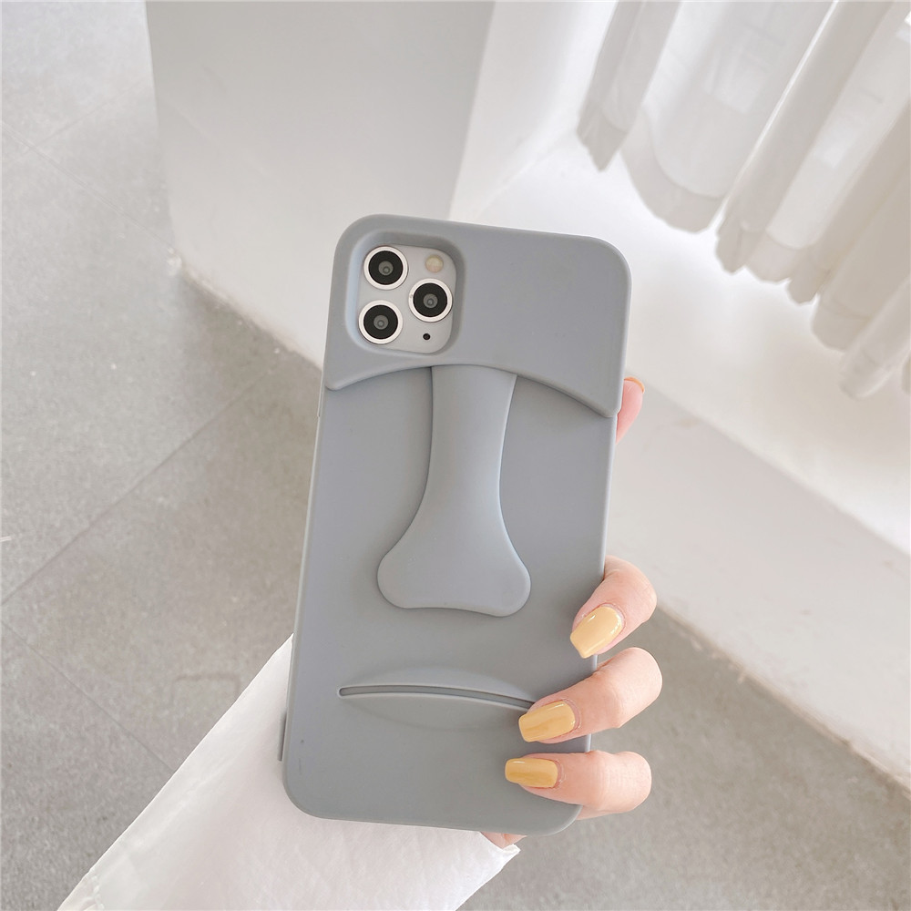 Cool 3D Stone Statue Phone Case For iPhone 11 Pro Max X XR XS Max SE2 8 7 6 6S Plus Case Soft Silicone Protector Cover