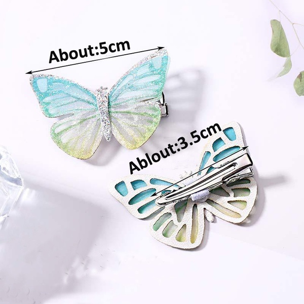 Set 2 Kẹp Tóc Hình Bướm Xinh Xắn Dành Cho Bé Gái