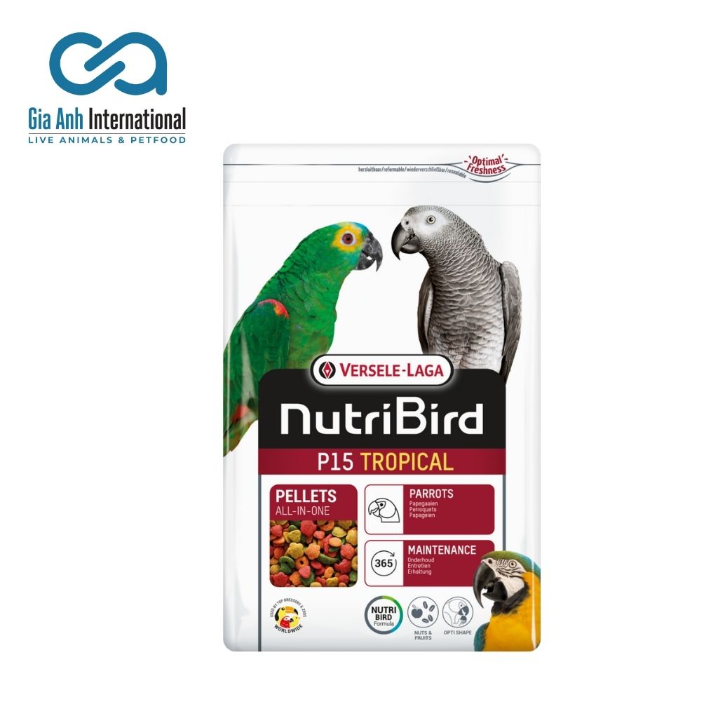 Hỗn Hợp Trái Cây Dinh Dưỡng Cho Vẹt Châu Phi - Versele-laga Nutri Bird P15 Tropical Làm Lông Đẹp Chim Khoẻ Mạnh Bao 10kg