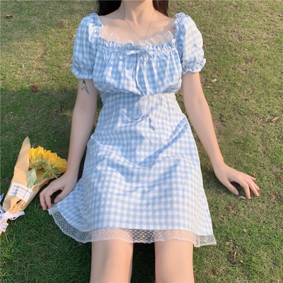 Đầm tay bồng xanh ulzzang nữ tính (ảnh thật ở cuối nha) | BigBuy360 - bigbuy360.vn