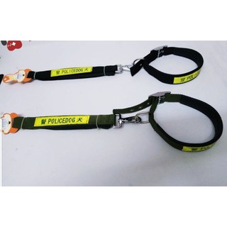 Dây xích/dây dắt kèm vòng cổ police,có 2 size