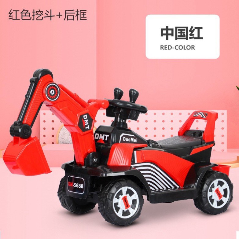 [shop bán sỉ sll]Xe cẩu điện cho bé – Máy xúc điện -xe cẩu chòi chân ( ib shop có video hướng dẫn lắp)