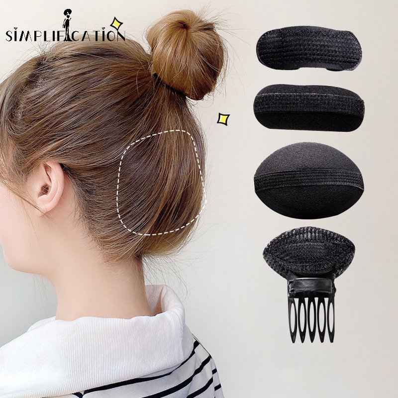 Kẹp Tóc Không Đường May Màu Đen Tự Nhiên Thoáng Khí Phong Cách Hàn Quốc