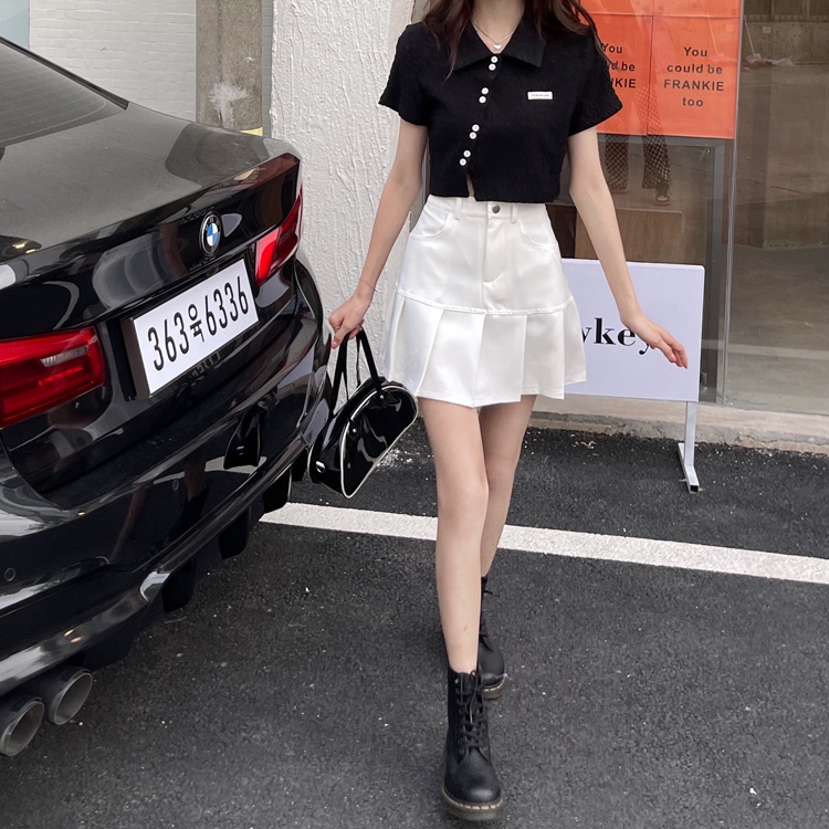 Xiaozhainv Váy Ngắn Lưng Cao Xếp Ly Thời Trang Hàn Quốc Dành Cho Nữ | BigBuy360 - bigbuy360.vn