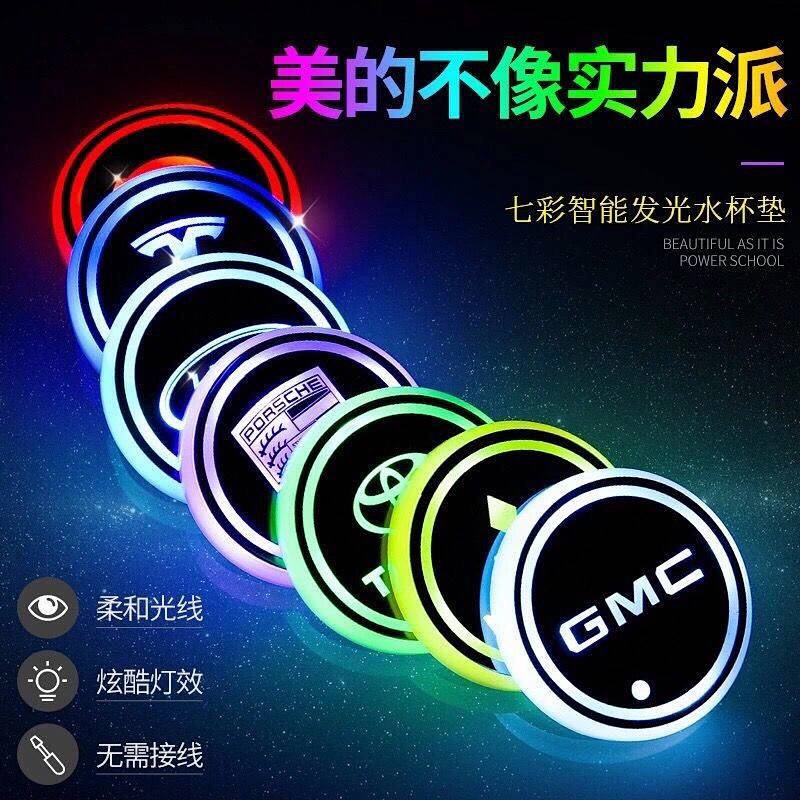 Miếng Lót Ly Có Đèn Led Phát Sáng Chống Trượt Nhiều Màu Sắc Thời Trang Cho Xe Hơi