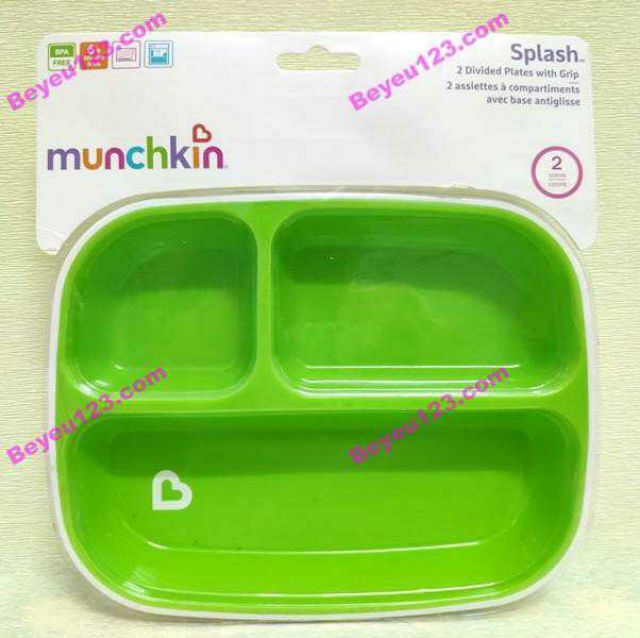 Tách vỉ -1 Khay ăn dặm chống trượt chia 3 ngăn Munchkin cho bé