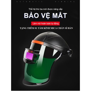 Mặt nạ hàn điện tử kính xanh đen  độ cảm biến cao, mo hàn điện tử chất lượng tốt có kèm đèn led hoặc không đèn