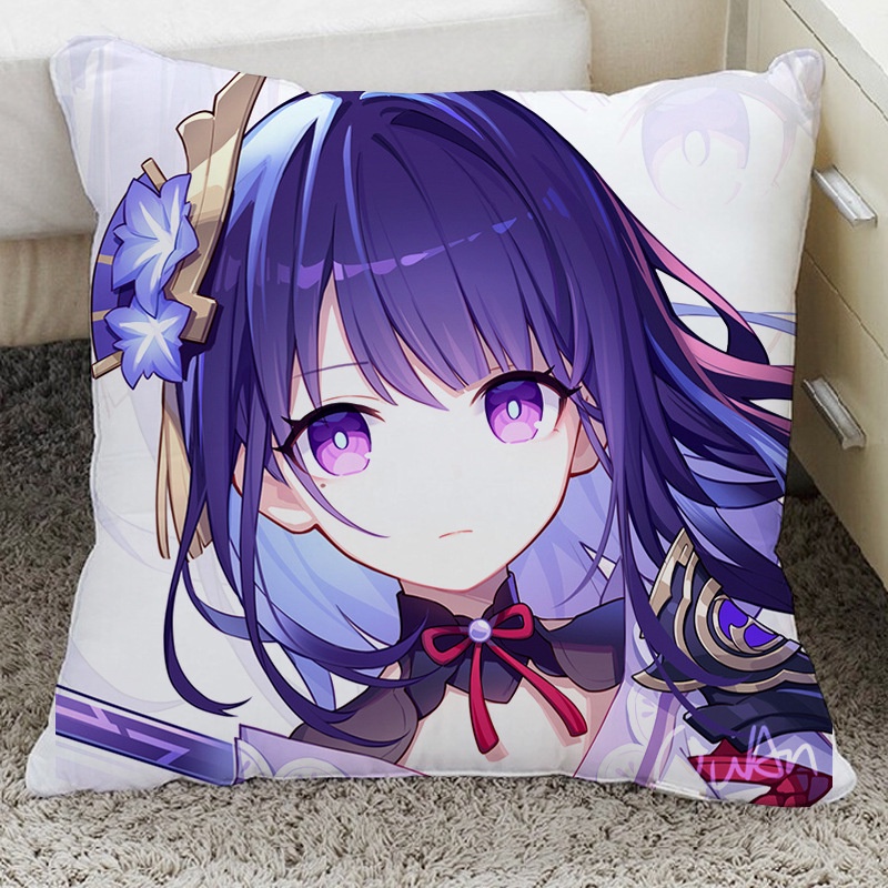 (nhiều mẫu) Gối IN HÌNH Shogun Genshin Impact game chibi gồm cả vỏ và ruột êm ái chất đẹp