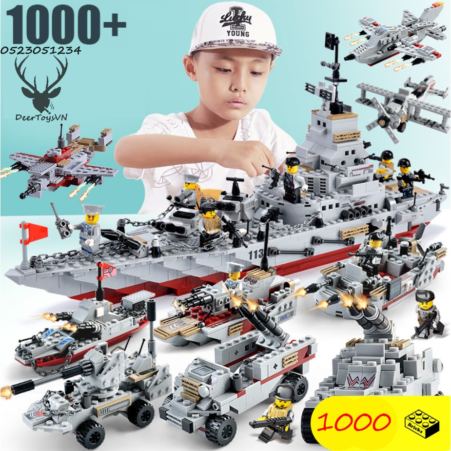 [1000CT-TÚI BÓNG] BỘ ĐỒ CHƠI XẾP HÌNH LEGO Chiến Hạm, LEGO OTO,LEGO ROBOT,LEGO TÀU CHIẾN,LEGO XE SWAT,LEGO TÀU SÂN Bay