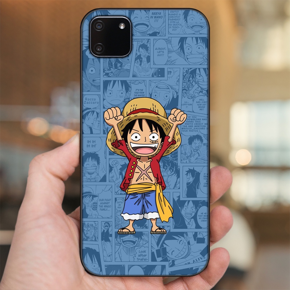 Ốp lưng Realme C11 2020 viền đen in hình Luffy One Piece