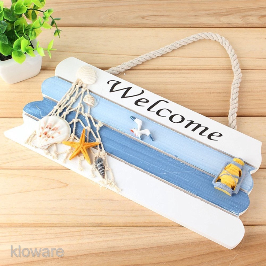 Biển hiệu Welcome bằng gỗ treo tường trang trí