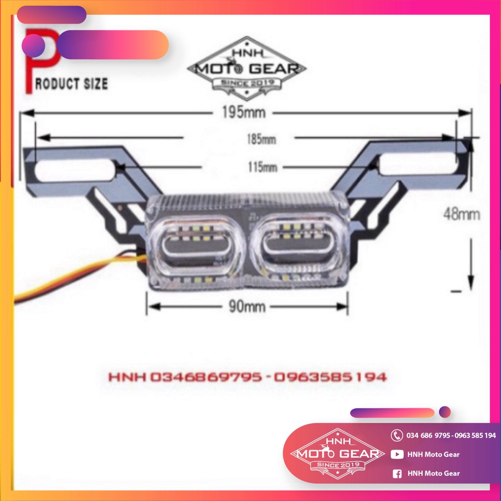 Đèn Led Police Gắn Biển Số Xe Máy