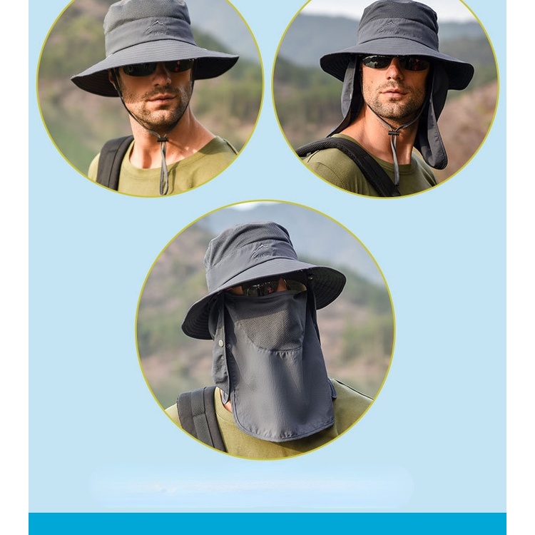 Mũ Chống Nắng Kèm Tấm Chắn Bảo Vệ Cổ Chống Tia UV Tiện Dụng Khi Đi Câu Cá / Đạp Xe