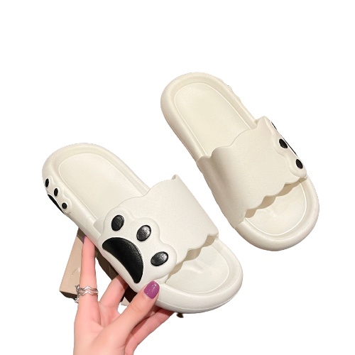 Dép quai ngang nữ họa tiết Chân Gấu Bear cực dễ thương đi lên chân siêu xinh đế độn tăng chiều cao TH-82